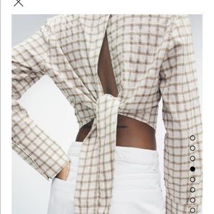 Zara plaid cropped shirt